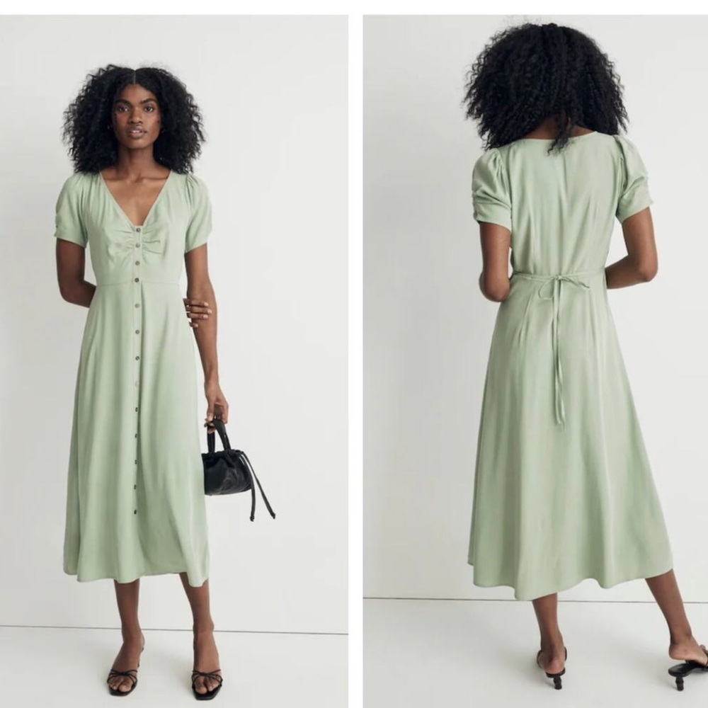 Madewell Leedra Button-Front Midi Dress